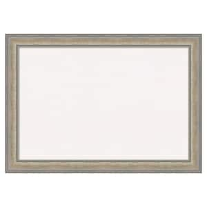 Fleur Silver Wood White Corkboard 41 in. x 29 in. Bulletin Board Memo Board