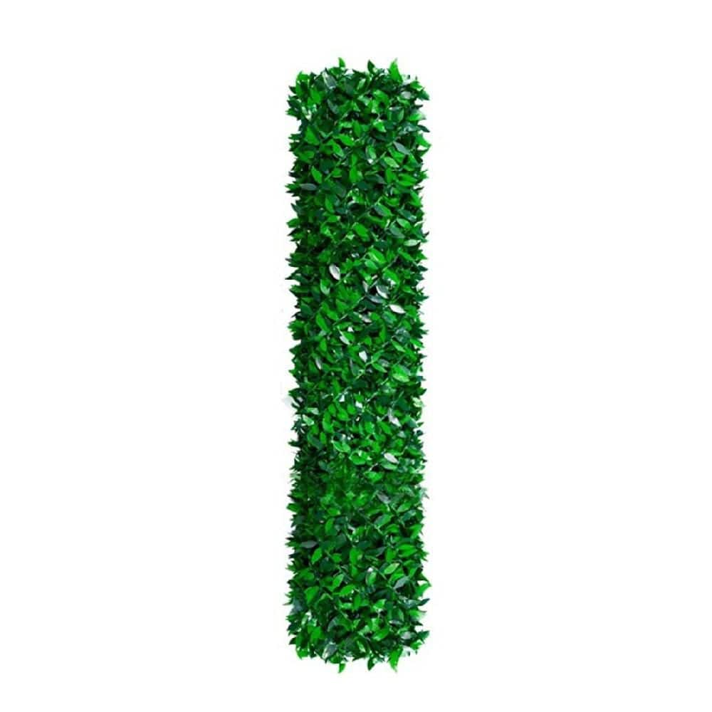 120 in. Plastic Artificial Privacy Garden Fence with Realistic Leaf Design 