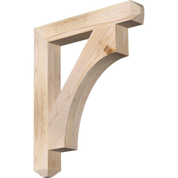 Ekena Millwork 3.5 in. x 28 in. x 24 in. Douglas Fir Westlake Craftsman Smooth Bracket