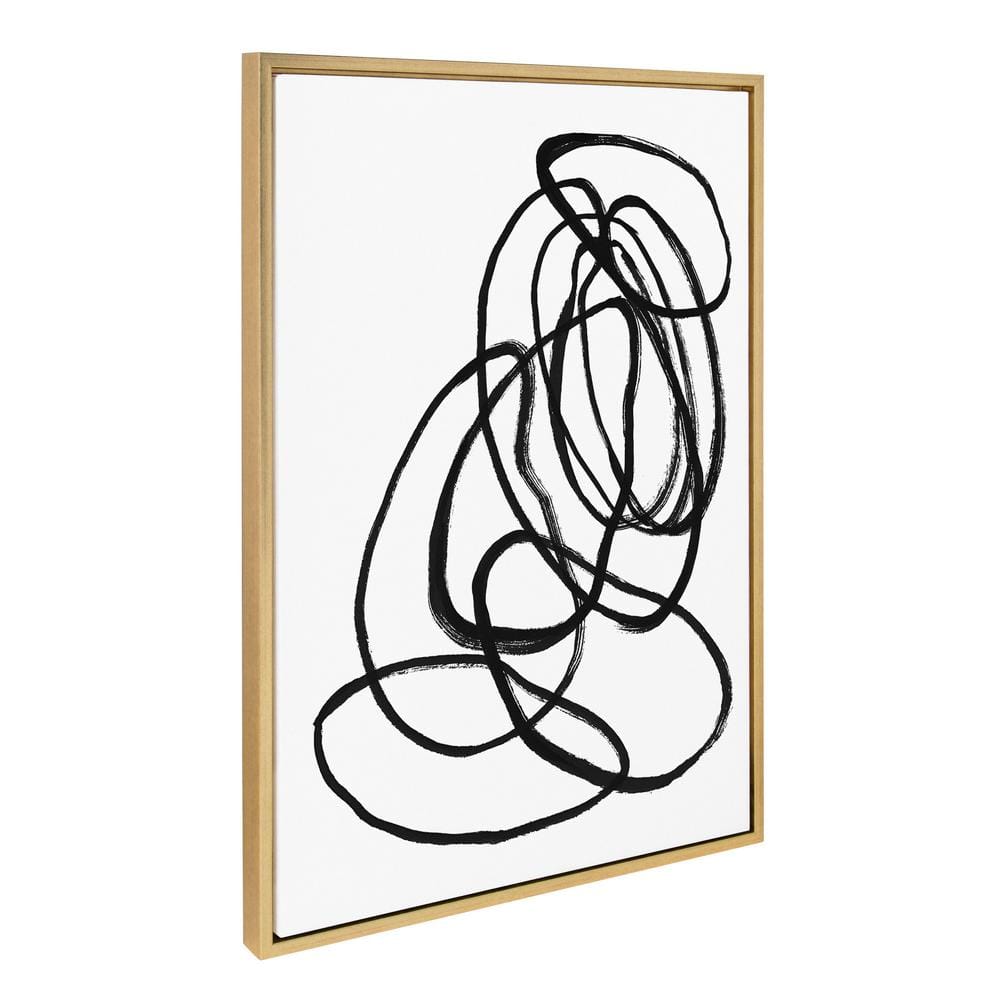 Gold Abstract Canvas Wall Art, 23x33, Lightweight Frame