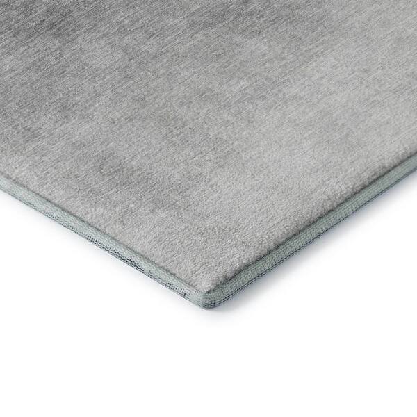 Mayfield Premium Machine Washable Abstract AMF2012 Silver 2 ft. x 7 ft. Runner Rug
