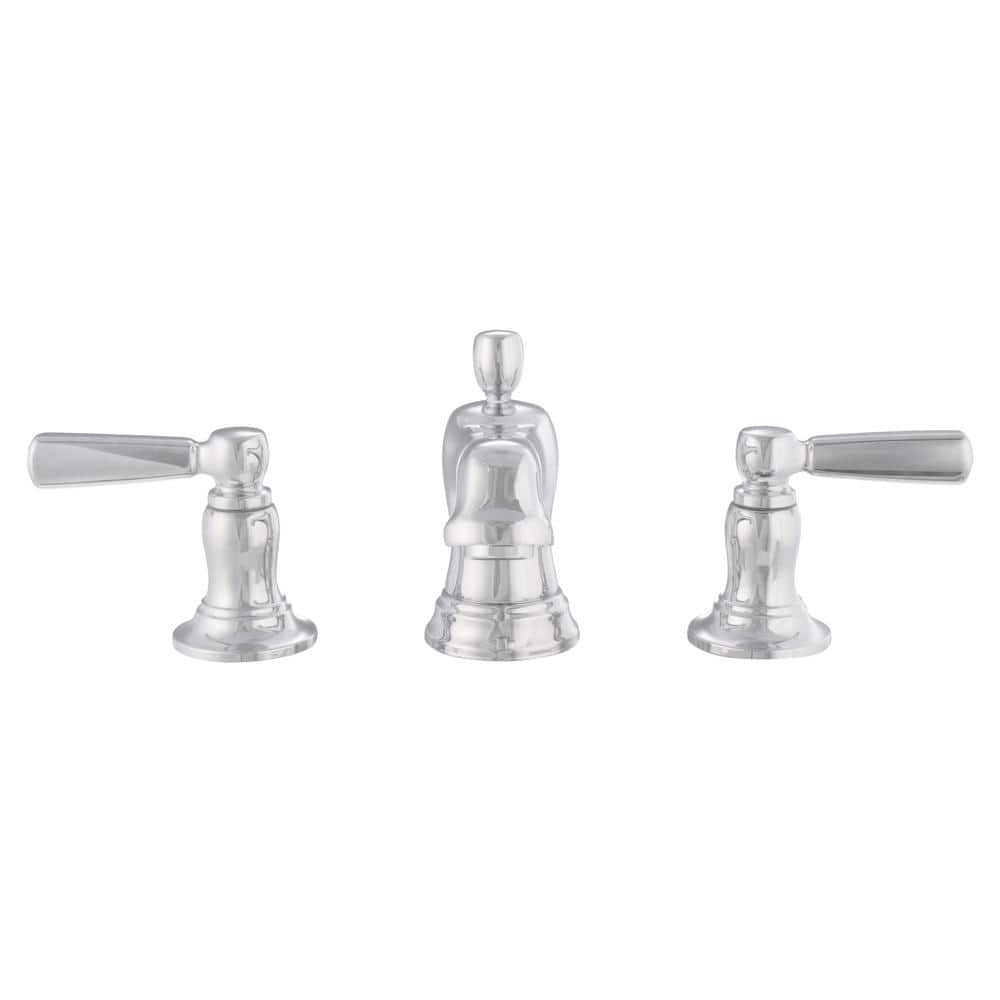 Bancroft Polished Chrome Widespread Bathroom Faucet with Drain