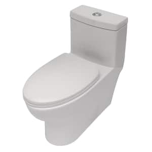 1-Piece 1.1/1.6 GPF Dual Flush Elongated Toilet in White Seat Included