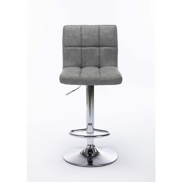 modern square pu leather adjustable bar stools