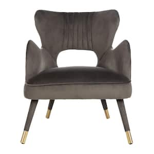 Blair Gray Shale/Gold Velvet Arm Chair