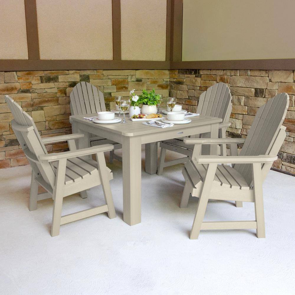 Hamilton Whitewash 5-Piece Adirondack Square Dining Set