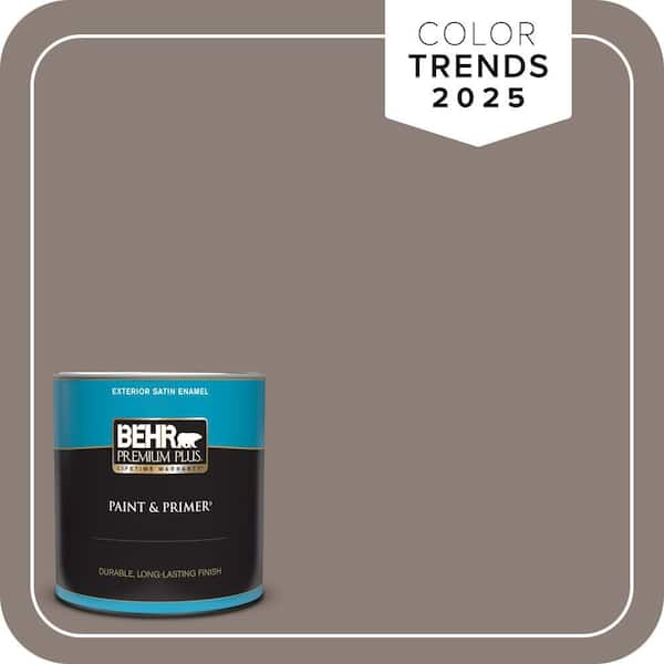 BEHR PREMIUM PLUS 1 qt. Home Decorators Collection #HDC-NT-27B Wild Truffle Satin Enamel Exterior Paint & Primer