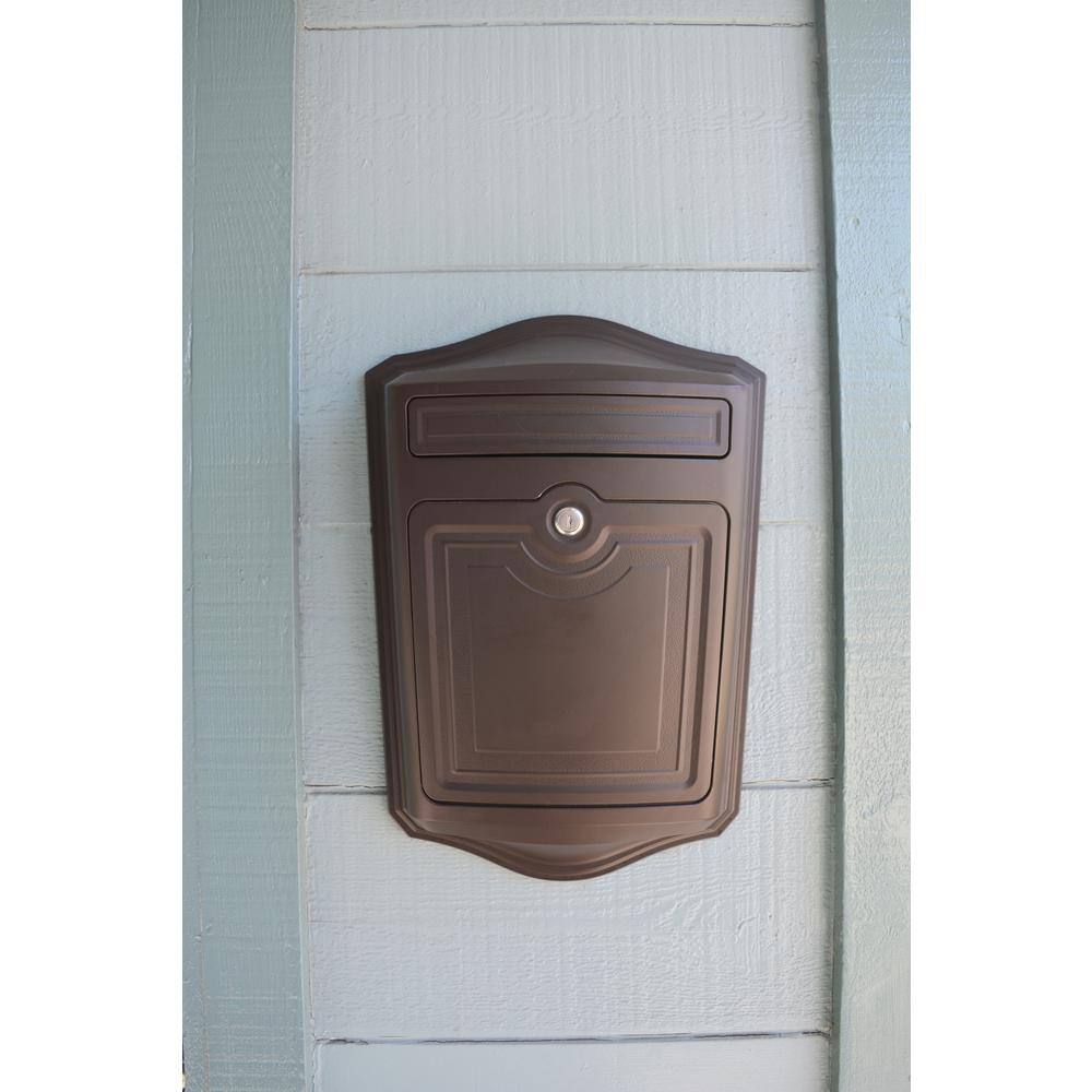 Medium Oil Rubbed Bronze Aluminum Locking Wall Mount Mailbox