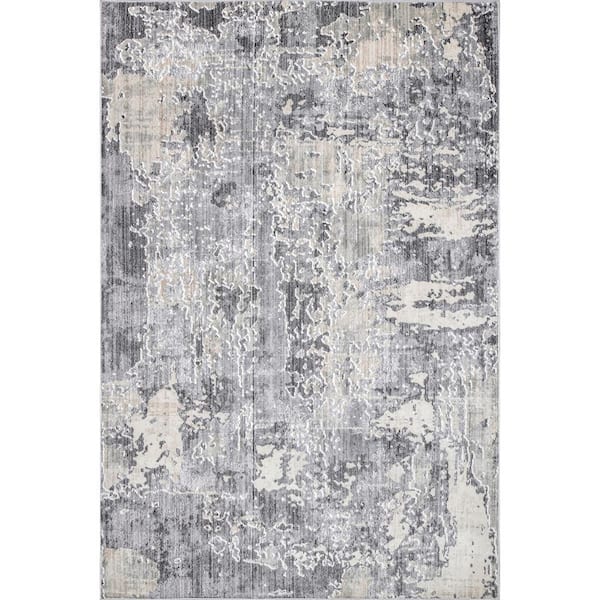 nuLOOM Levitan Abstact Silver 7 ft. x 9 ft. Area Rug