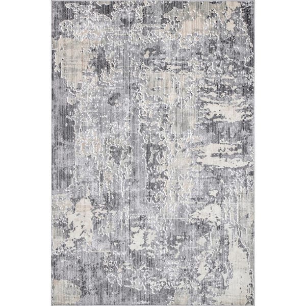 nuLOOM Levitan Abstact Silver 8 ft. x 10 ft. Area Rug