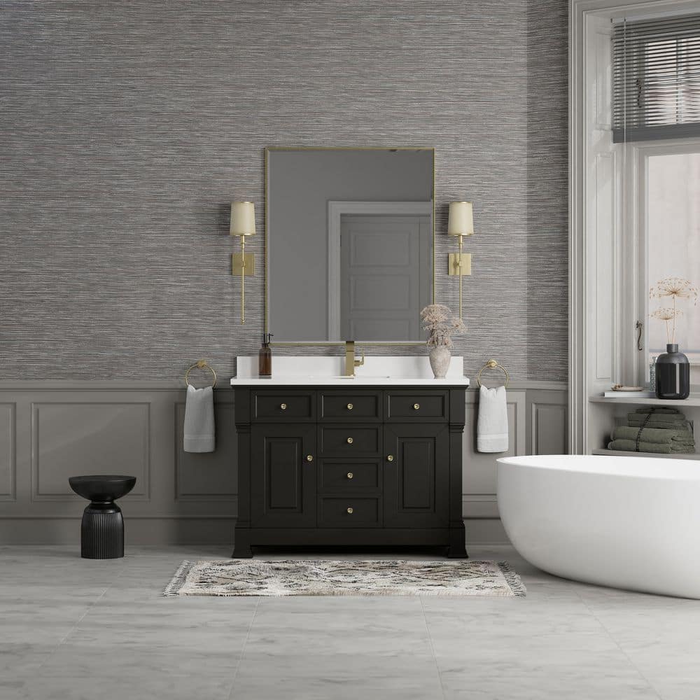 Brookfield 47.8 in. W x 23.4 in. D x 34.8 in. H Single Bath Vanity Cabinet Without Top in Black Onyx price history on PriceWatchPro