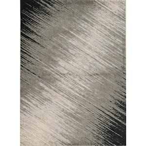 Clara Silver Gray 5 ft. x 8 ft. Striped Transitional Area Rug