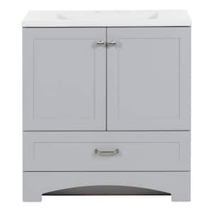 Lancaster 30 in. W x 19 in. D x 33 in. H Single Sink Bath Vanity in Pearl Gray with White Cultured Marble Top