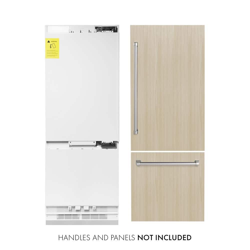 ZLINE Kitchen and Bath 30 in. 2-Door Panel Ready Bottom Freezer Refrigerator with Internal Water Dispenser in Stainless Steel, Custom Panel Ready -  RBIV-30