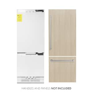 30" 16.1 cu. ft. Panel Ready Built-In 2-Door Bottom Freezer Refrigerator with Internal Water in Stainless Steel
