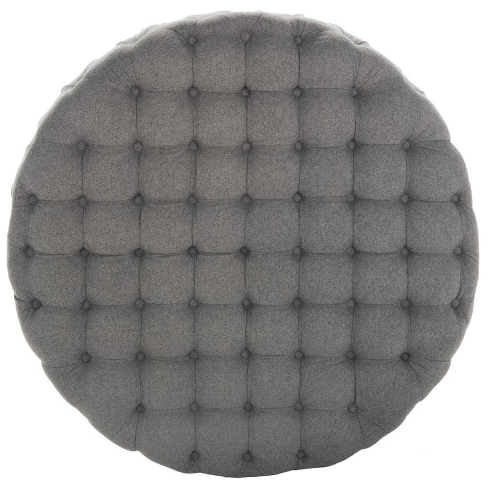 Charlene Gray Tufted Round Cocktail Ottoman
