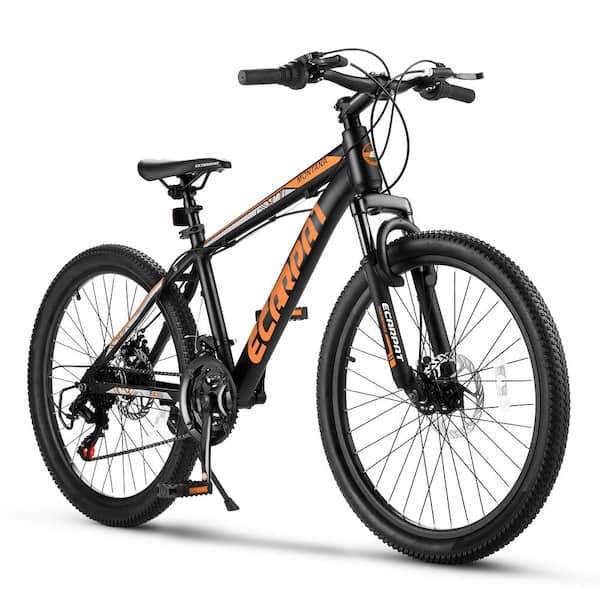 Zeus & Ruta 24 in. Mountain Bike Bicycle Aluminium Frame Bike Shimano 21-Speed with Disc Brake for Adults in Black