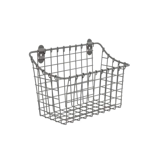 Wall Mount Basket with Paper Towel Holder Industrial Gray, Spectrum