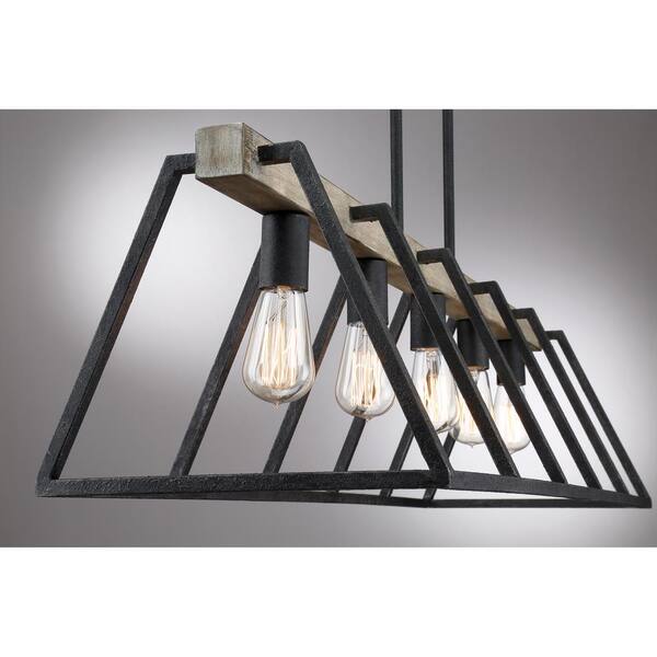 Quoizel Brockton 5-Light Grey Ash Cage Chandelier BRT542GK