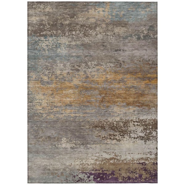 Addison Rugs Chantille Machine Washable Indoor/Outdoor Abstract ACN2071 Brown 10 ft. x 14 ft. Area Rug