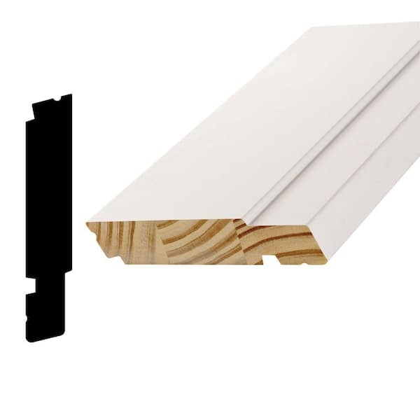 Alexandria Moulding WM 1500 1-1/4 in. x 6-5/8 in. Primed Pine Finger-Jointed Sill Moulding
