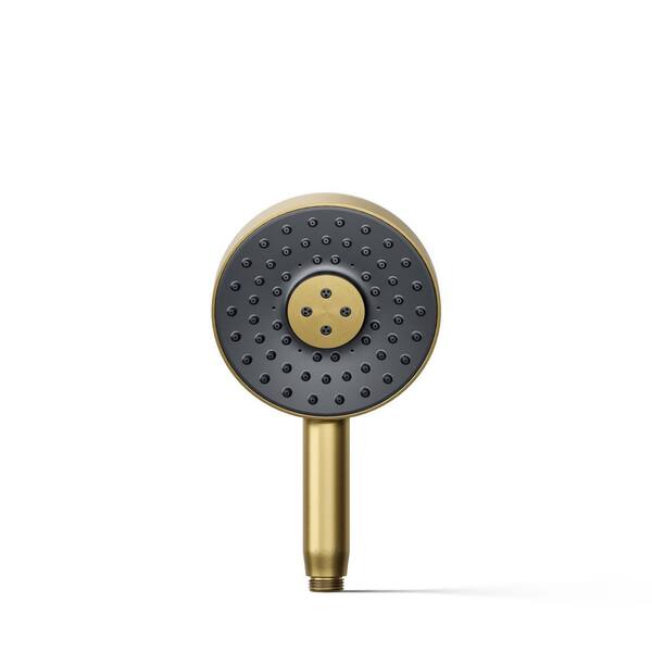 KOHLER Statement 3-Spray Patterns with 2.5 GPM 5.125 in. Wall Mount Handheld Shower Head in Vibrant Brushed Moderne Brass
