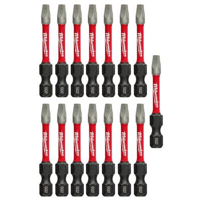 SHOCKWAVE Impact Duty 2 in. Square #2 Alloy Steel Screw Driver Bit (15-Pack)