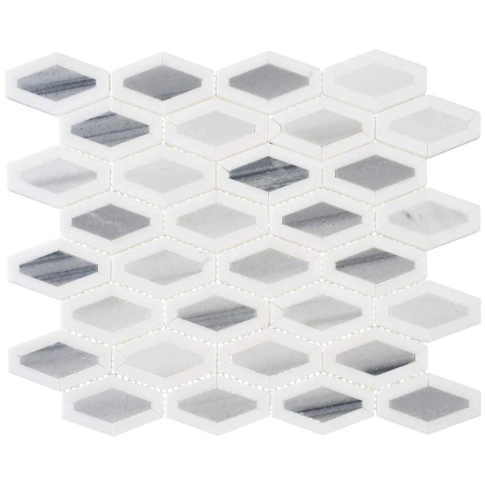 Moda Swing Dark Gray/White Matte 4.5 in. x 8.25 in. Diamond Smooth Natural 