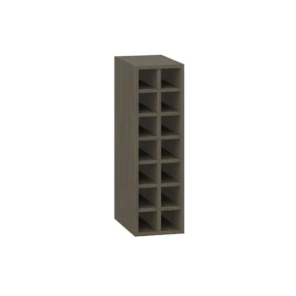 J COLLECTION Timberline 9 in. W x 14 in. D x 30 in. H Assembled Slab Wine Rack Base Kitchen Cabinet in Walnut