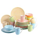 Natsuki 32-Pieces Japanese Style Porcelain Multi-Colour Dinnerware Set (Service for 8)