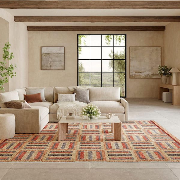 Nordic Multicolor 8 ft. x 10 ft. Geometric Contemporary Area Rug