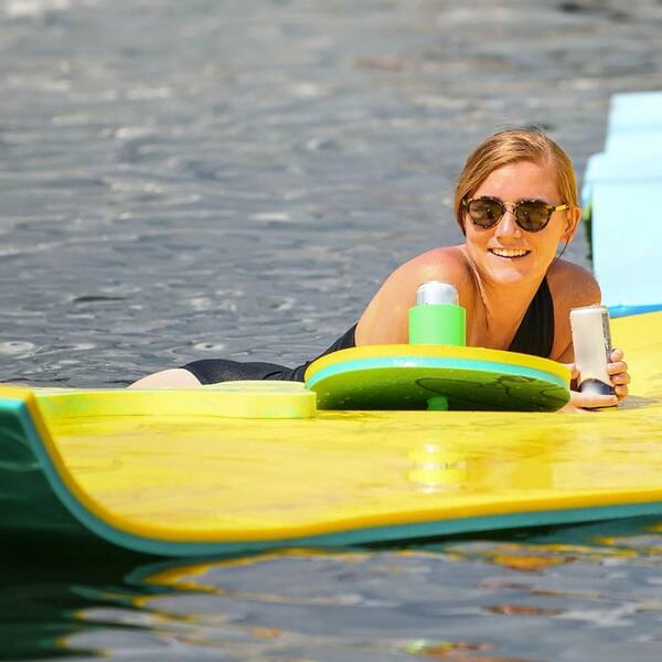 Aqua Lily Pad 12 Ft Water Playground Floating Island And Vinyl Foam Pool Noodle Alp12 Pool Noodle Lg The Home Depot