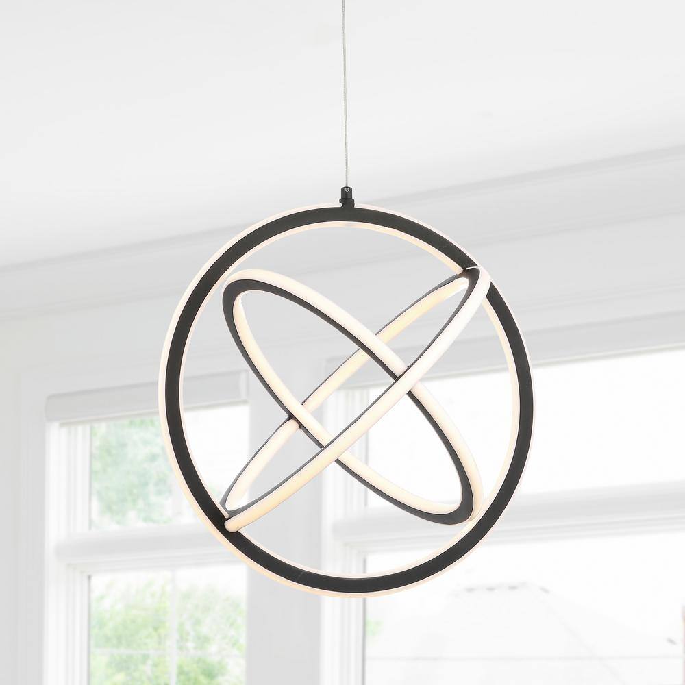 Jonathan Y Orbit Adjustable Integrated Led Metal Pendant