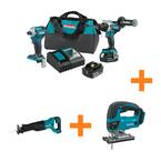 18V LXT Lithium-ion Brushless 2-pc Combo Kit 5.0Ah with bonus 18V LXT Recipro Saw and 18V LXT Jig Saw