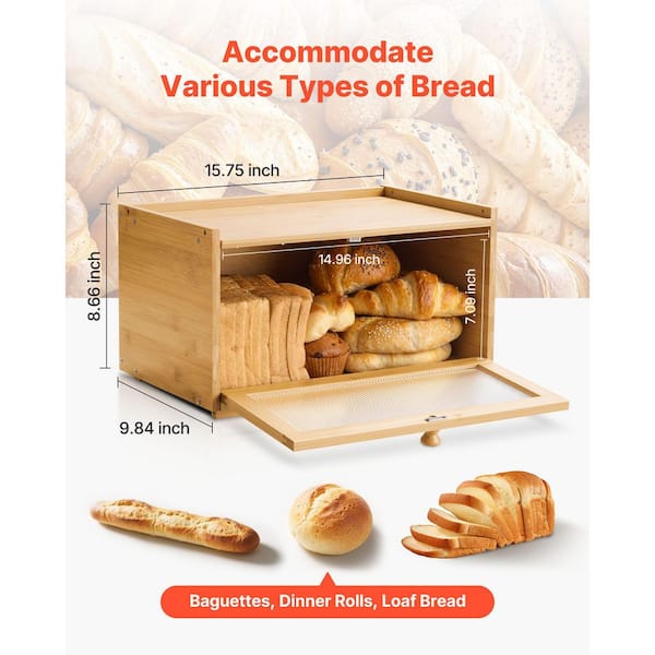 VEVOR 1-Piece Large Capacity, Bamboo, Farmhouse Wooden, Acrylic