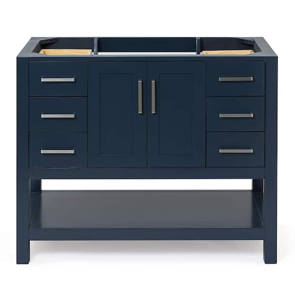 ARIEL Magnolia 42 in. W x 21.5 in. D x 34.5 in. H Bath Vanity Cabinet without Top in Midnight Blue