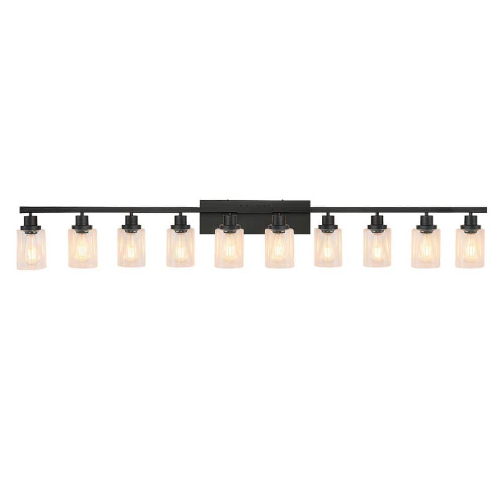 65 in. 10-Light Nickel LED Bathroom Vanity Light Wall Light Fixtures Over Mirror (No Bulbs) price history on PriceWatchPro