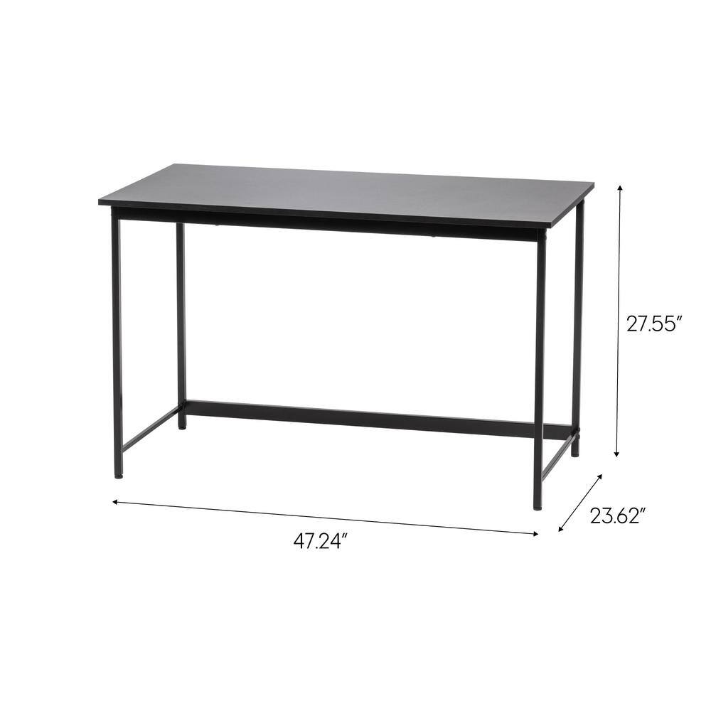 IRIS USA 47" Black Metal Frame MDF Home Office Desk