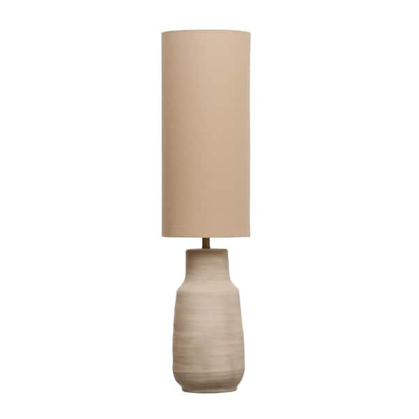 Storied Home 44.5 in. Sand Color 1-Light Standard Ceramic Floor Lamp ...