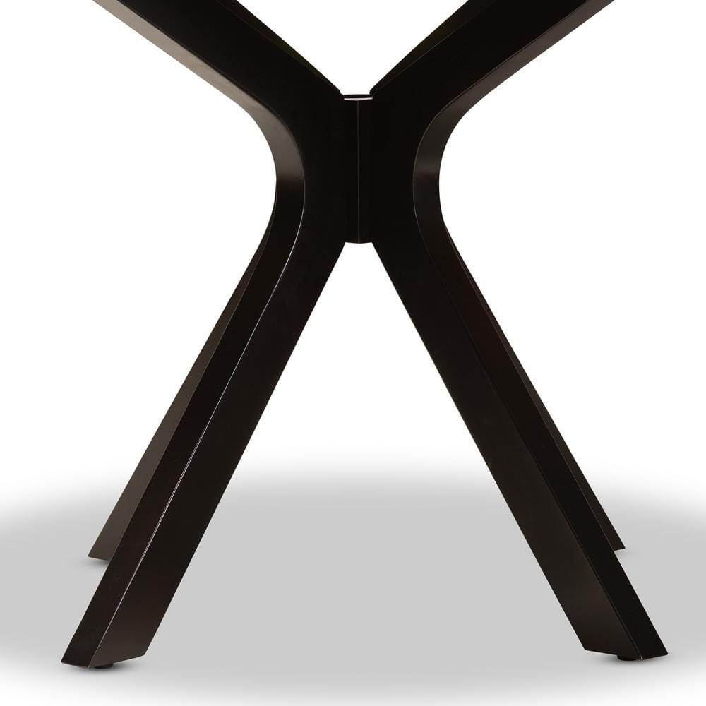 Kenji Espresso Brown Round Wood Dining Table for Six