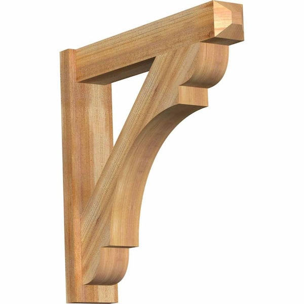 Ekena Millwork 6 in. x 30 in. x 30 in. Western Red Cedar Olympic Craftsman Rough Sawn Outlooker