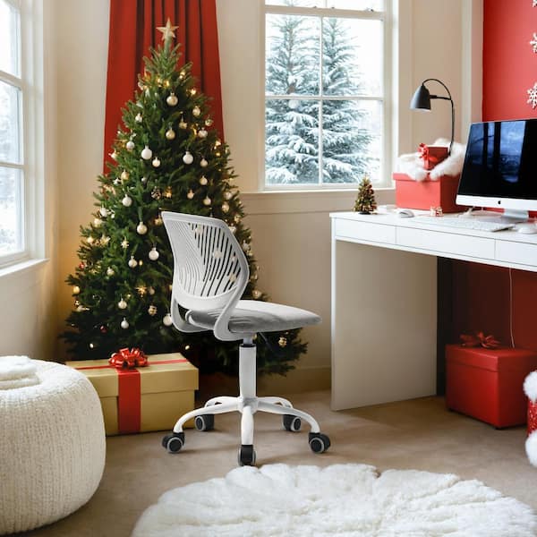 Homy Casa CARNAT Kid's Student Swivel Task Chair Ergonomic Adjustable Height Writing Chair in Verita Grey with Breathable Back