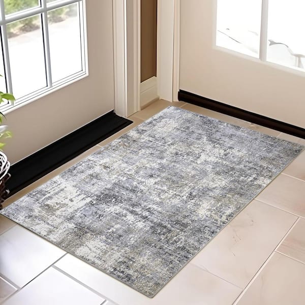Morocco Blue/Gray 2 ft. x 3 ft. Modern Abstract Area Rug