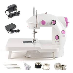 XS Sewing Machine with Built-in Table, Flex-Speed Double-Thread Cordless Cute Pink