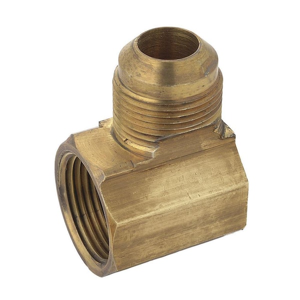 BrassCraft 5/8 in. O.D. Flare (15/16-16 Thread) x 3/4 in. FIP Steel 90-Degree Gas Elbow