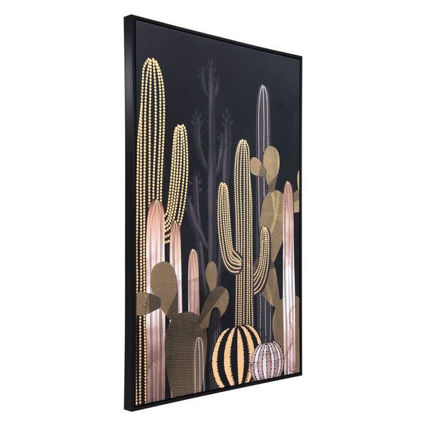 ZUO "Cactus At Dusk" Printed Canvas Abstract Wall Art3 2.7 in. x 48.4 in.