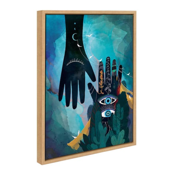 Kate and Laurel Sylvie Enlighten Framed Canvas by Faryn Hughes Set of 1 Abstract Art Print 18.00 in. x 24.00 in.