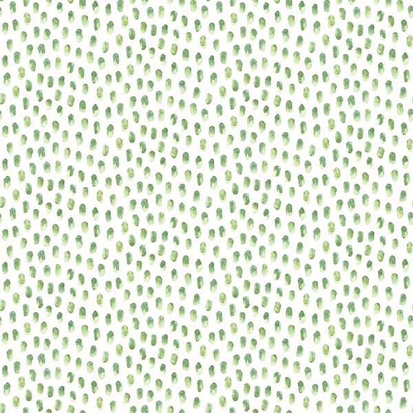 Chesapeake Sand Drips Green Painted Dots Paper Strippable Roll (Covers 56.4 sq. ft.)