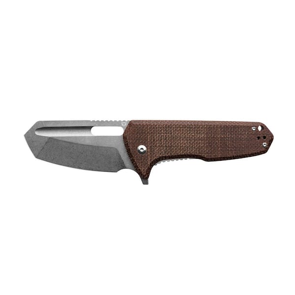 Ceja 3.7 in. Modified Tanto Blade D2 Steel Folding Knife with Micarta Handle