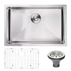 Karran Undermount Stainless Steel 24 in. Single Bowl Kitchen Sink ...